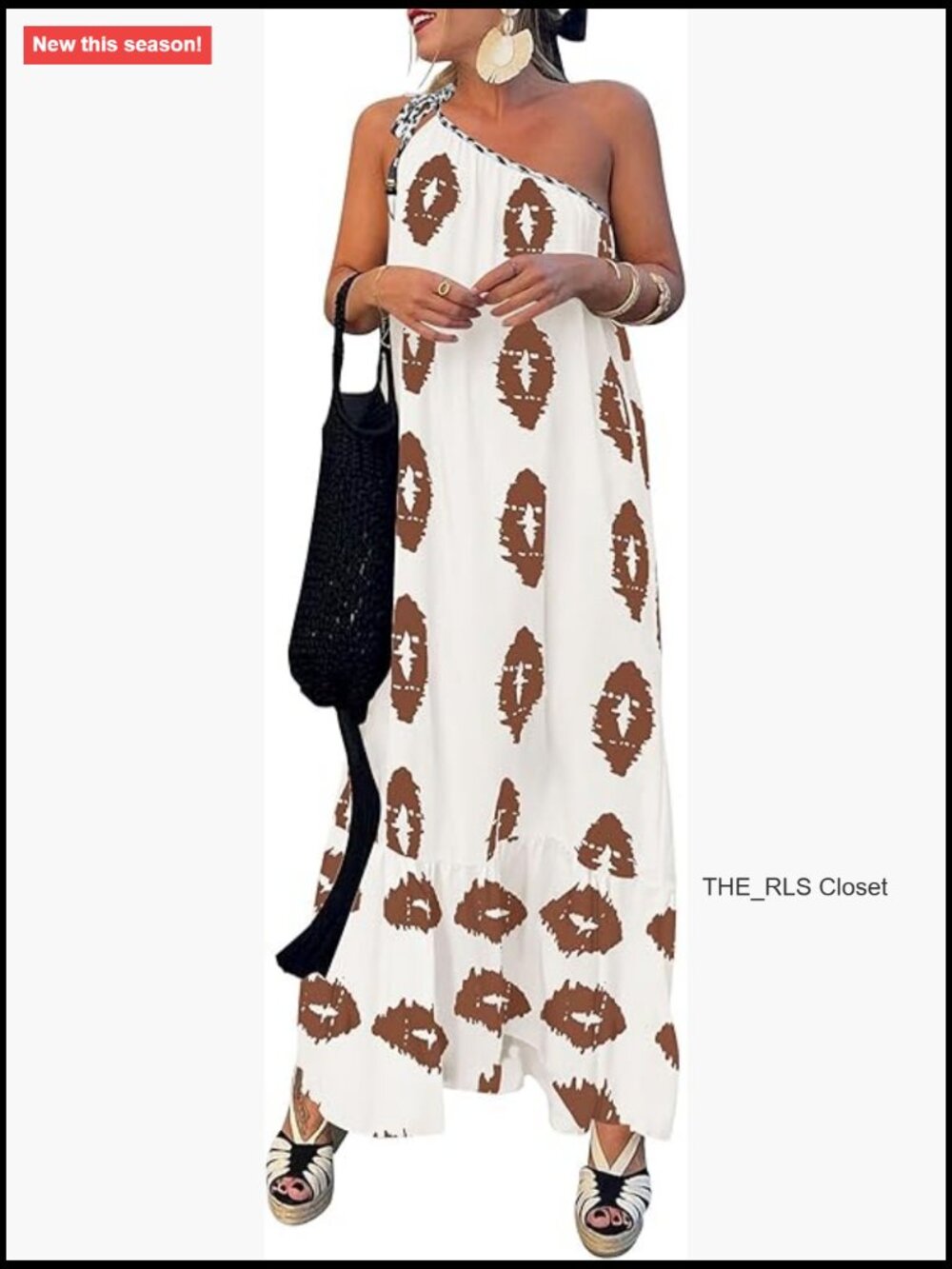 One Shoulder Maxi Dress Flowy Boho Long Sundress With Pockets